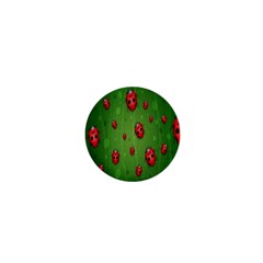 Ladybugs Red Leaf Green Polka Animals Insect 1  Mini Magnets