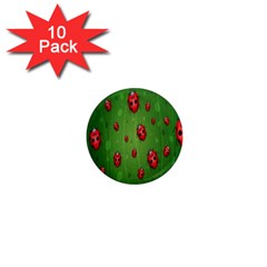 Ladybugs Red Leaf Green Polka Animals Insect 1  Mini Magnet (10 pack) 