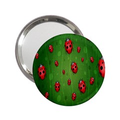 Ladybugs Red Leaf Green Polka Animals Insect 2.25  Handbag Mirrors