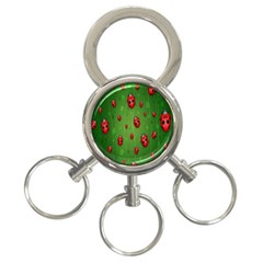 Ladybugs Red Leaf Green Polka Animals Insect 3-ring Key Chains