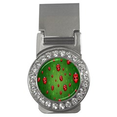 Ladybugs Red Leaf Green Polka Animals Insect Money Clips (cz)  by Mariart