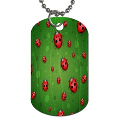 Ladybugs Red Leaf Green Polka Animals Insect Dog Tag (One Side)