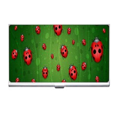 Ladybugs Red Leaf Green Polka Animals Insect Business Card Holders by Mariart