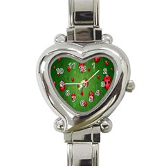 Ladybugs Red Leaf Green Polka Animals Insect Heart Italian Charm Watch