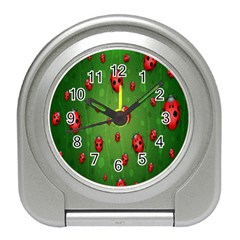 Ladybugs Red Leaf Green Polka Animals Insect Travel Alarm Clocks by Mariart