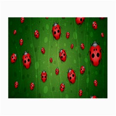 Ladybugs Red Leaf Green Polka Animals Insect Small Glasses Cloth by Mariart