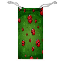 Ladybugs Red Leaf Green Polka Animals Insect Jewelry Bag by Mariart