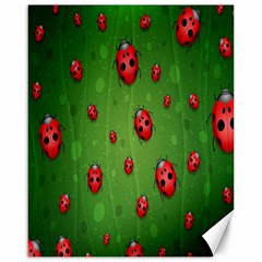 Ladybugs Red Leaf Green Polka Animals Insect Canvas 16  x 20  