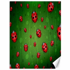 Ladybugs Red Leaf Green Polka Animals Insect Canvas 36  X 48   by Mariart