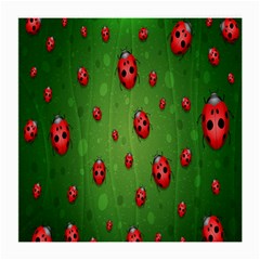 Ladybugs Red Leaf Green Polka Animals Insect Medium Glasses Cloth by Mariart