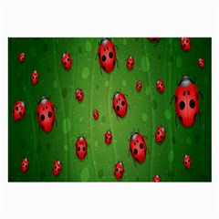 Ladybugs Red Leaf Green Polka Animals Insect Large Glasses Cloth (2-Side)