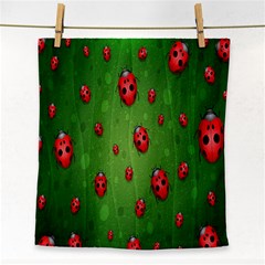 Ladybugs Red Leaf Green Polka Animals Insect Face Towel by Mariart