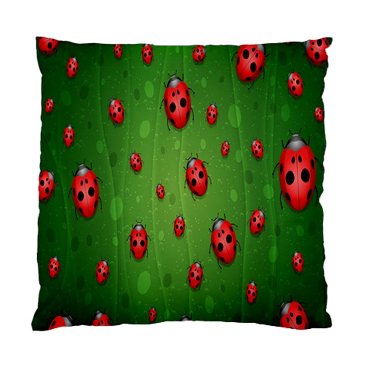 Ladybugs Red Leaf Green Polka Animals Insect Standard Cushion Case (Two Sides)