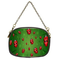 Ladybugs Red Leaf Green Polka Animals Insect Chain Purses (Two Sides) 