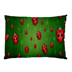 Ladybugs Red Leaf Green Polka Animals Insect Pillow Case by Mariart