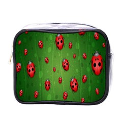 Ladybugs Red Leaf Green Polka Animals Insect Mini Toiletries Bags by Mariart