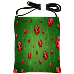 Ladybugs Red Leaf Green Polka Animals Insect Shoulder Sling Bags by Mariart