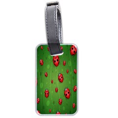 Ladybugs Red Leaf Green Polka Animals Insect Luggage Tags (two Sides) by Mariart