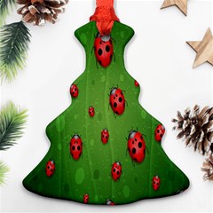 Ladybugs Red Leaf Green Polka Animals Insect Ornament (Christmas Tree) 