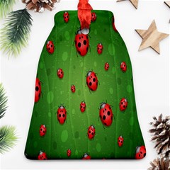 Ladybugs Red Leaf Green Polka Animals Insect Bell Ornament (two Sides) by Mariart