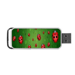 Ladybugs Red Leaf Green Polka Animals Insect Portable USB Flash (One Side)