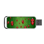 Ladybugs Red Leaf Green Polka Animals Insect Portable USB Flash (Two Sides) Back