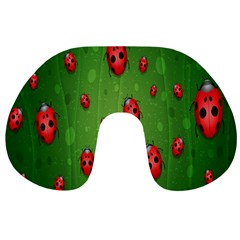 Ladybugs Red Leaf Green Polka Animals Insect Travel Neck Pillows