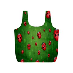 Ladybugs Red Leaf Green Polka Animals Insect Full Print Recycle Bags (s)  by Mariart