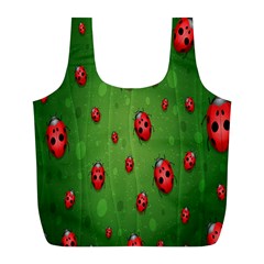 Ladybugs Red Leaf Green Polka Animals Insect Full Print Recycle Bags (L) 