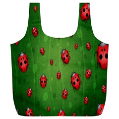 Ladybugs Red Leaf Green Polka Animals Insect Full Print Recycle Bags (L) 