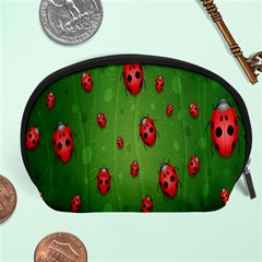 Ladybugs Red Leaf Green Polka Animals Insect Accessory Pouches (large)  by Mariart