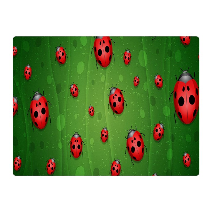 Ladybugs Red Leaf Green Polka Animals Insect Double Sided Flano Blanket (Mini) 