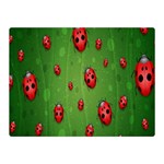 Ladybugs Red Leaf Green Polka Animals Insect Double Sided Flano Blanket (Mini)  35 x27  Blanket Back