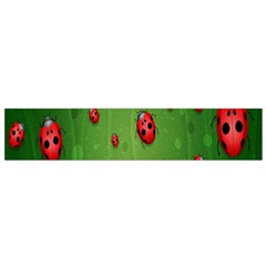 Ladybugs Red Leaf Green Polka Animals Insect Flano Scarf (Small)