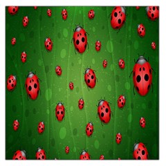 Ladybugs Red Leaf Green Polka Animals Insect Large Satin Scarf (square)