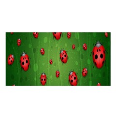 Ladybugs Red Leaf Green Polka Animals Insect Satin Shawl