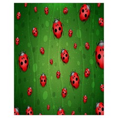 Ladybugs Red Leaf Green Polka Animals Insect Drawstring Bag (Small)