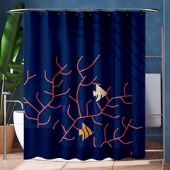 Sea Ocean Beach Swim Fish Wave Waves Chevron Blue Water Shower Curtain 60  X 72  (medium)  by Mariart