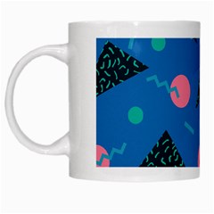 Seamless Triangle Circle Blue Waves Pink White Mugs by Mariart