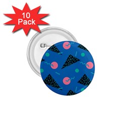 Seamless Triangle Circle Blue Waves Pink 1 75  Buttons (10 Pack) by Mariart