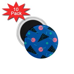 Seamless Triangle Circle Blue Waves Pink 1 75  Magnets (10 Pack)  by Mariart