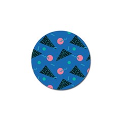 Seamless Triangle Circle Blue Waves Pink Golf Ball Marker by Mariart