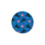 Seamless Triangle Circle Blue Waves Pink Golf Ball Marker (10 pack) Front