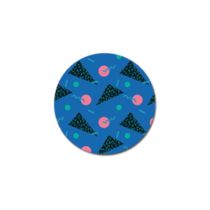 Seamless Triangle Circle Blue Waves Pink Golf Ball Marker (10 pack)