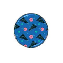 Seamless Triangle Circle Blue Waves Pink Hat Clip Ball Marker by Mariart