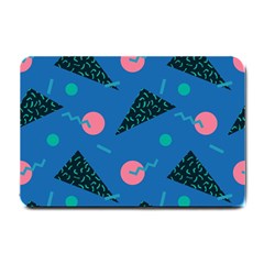 Seamless Triangle Circle Blue Waves Pink Small Doormat 