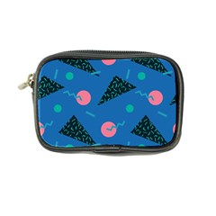 Seamless Triangle Circle Blue Waves Pink Coin Purse by Mariart