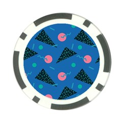 Seamless Triangle Circle Blue Waves Pink Poker Chip Card Guard (10 Pack) by Mariart