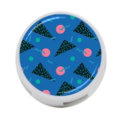 Seamless Triangle Circle Blue Waves Pink 4-port Usb Hub (two Sides) 