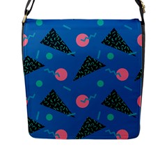 Seamless Triangle Circle Blue Waves Pink Flap Messenger Bag (l)  by Mariart